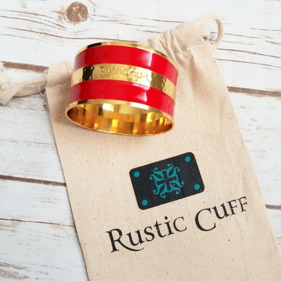 Rustic Cuff Jewelry - Rustic Cuff Red Bangle with Dustbag